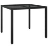 vidaXL Garden Dining Table Brown 35.4x35.4x29.5 in Poly Rattan - 2 of 4