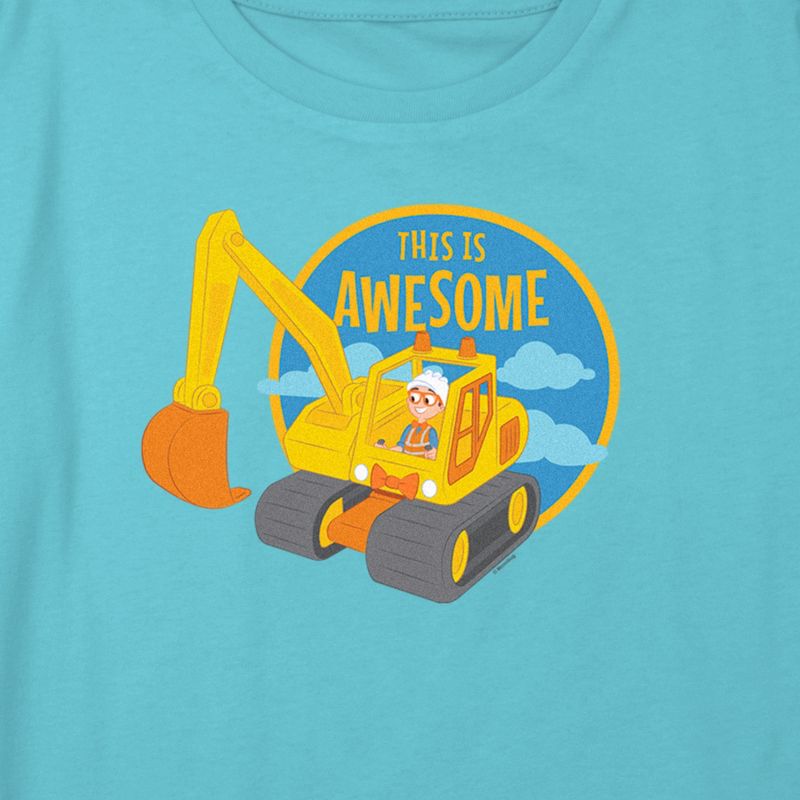 Girl's Blippi This is Awesome Construction Digger Crop Top T-Shirt, 2 of 4
