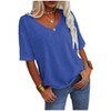 Imily Bela Women's Casual V Neck Half Sleeve Oversized T Shirt Solid Color Basic Top - 3 of 4
