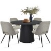 5-Piece Dining Table Set for 4, 46" Modern Round Manufactured Grain Dining Table with 4 Upholstered Fabric Dining Chairs for Dining Room-Maison Boucle - 2 of 4