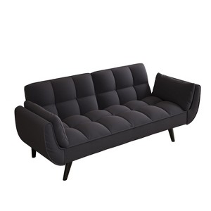 NicBex 57 Inch Velvet Convertible Love Seat Sofa with 2 Armrests Throw Pillows for Living Room,Bedroom,Office,Apartment - 1 of 4