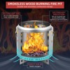 TROPOW 16.5" Smokeless Fire Pit - Portable Stainless Steel Camping Stove with Cross Bracket for Outdoor Wood Burning (Silver, 1-Pack) - 4 of 4