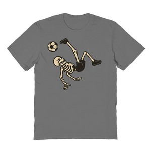 Rerun Island Men Skeleton Soccer Kick Short Sleeve Graphic Cotton T-Shirt - 1 of 4