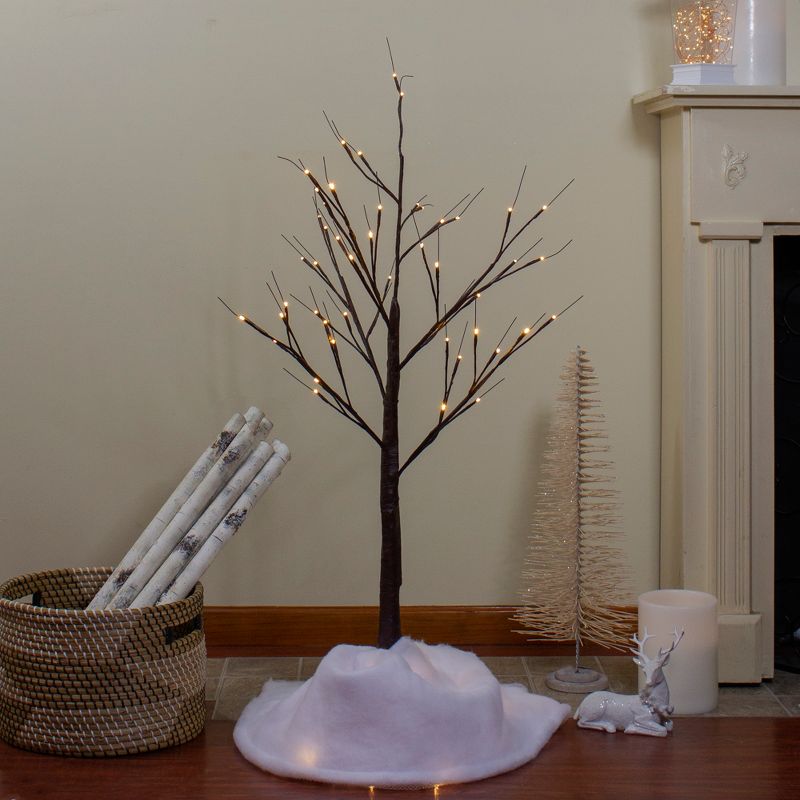 Northlight 4' LED Lighted Christmas Brown Birch Twig Tree Outdoor Decoration - Warm White LIghts, 2 of 7