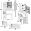 Makeup Vanity Desk with Mirror and Lights, Small Makeup Table Set with Drawers & Cabinet, Dressing Table with Stool & Power Outlet for Bedroom - 4 of 4