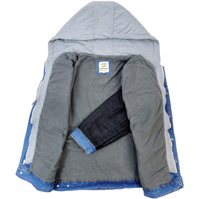 Victory Outfitters Men's Fleece Lined Denim Hoodie Jacket Medium Blue L — фото 4