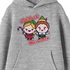 Elf Chibi Elves Celebrate the Season Youth Heather Gray Graphic Hoodie - 2 of 3