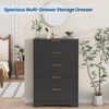 Fluted 5 Drawer Dresser for Bedroom, 47" Tall Modern Chest of Drawers with Gold Metal Handles, Wood Bedroom Dresser for Closet, Living Room, Hallway - 3 of 4