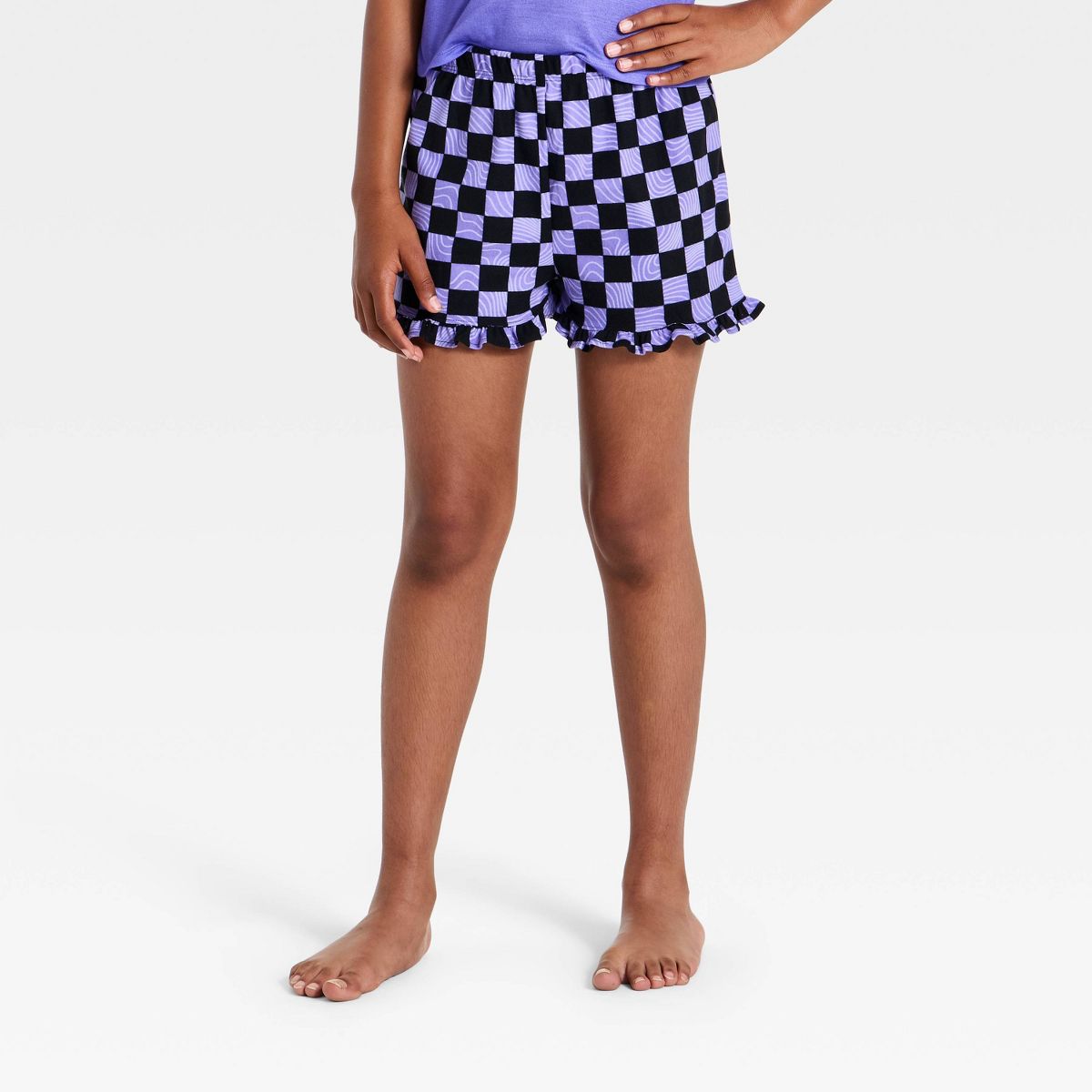 Girls' 2pc KPop Demon Hunters T-Shirt and Shorts Pajama Set - Purple - thumbnail 4