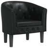 VidaXL Tub Chair Black Faux Leather - 2 of 4