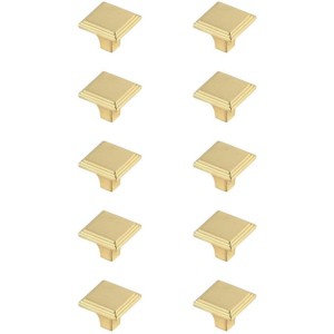 Elegant Lighting Wilow 1Inch Brushed Gold Square Knob Multipack (Set of 10) - 1 of 4
