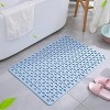Swtroom 30 x 17 Inch Bathroom Non Slip Shower Mat with Suction Cup and Drain Hole Bathtub Nonslip Mat, Super Soft PVC Bathroom Mat Blue - 4 of 4