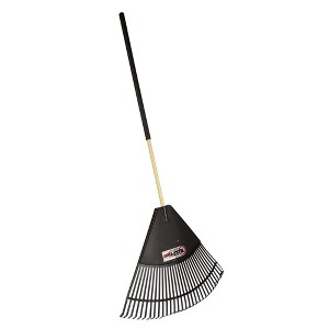 Emsco 31 Tines 3" Leaf Rake Resin Head and Hardwood Handle with Soft Foam Grip Black - 1 of 3