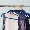VECELO 25/30/50/60/100 pk Velvet Clothes Hangers Non Slip & Space-Saving Clothes Hangers with Finger Clips & Tie Rack 9 Color - 2 of 4