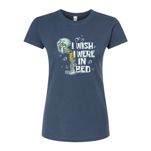 Women's - SpongeBob SquarePants - Squidward Bed Fitted Graphic T-Shirt - 1 of 4