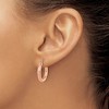 Black Bow Jewelry 3mm Round Hoop Earrings in 14k Rose Gold, 20mm (3/4 Inch) - 4 of 4