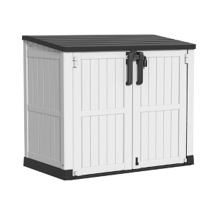 Chic Crate-Resin Tool Shed, 36 Cu Ft Waterproof Outdoor Horizontal Storage, Weather-resistant Utility Shed With Air Vent - 1 of 4