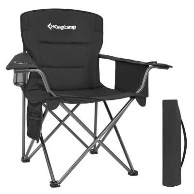 Kingcamp Padded Folding Lounge Chairs With Built-in Cupholder ...