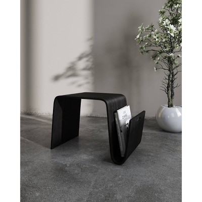 Brookside Black Ashwood Modern Bentwood Accent Table