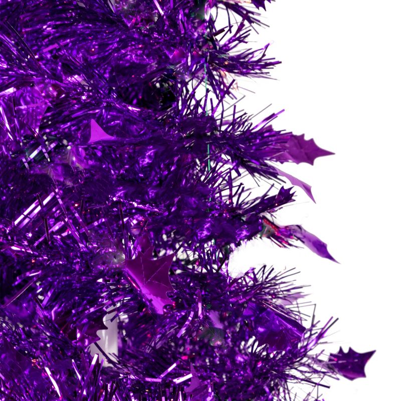 Northlight 6' Purple Tinsel Pop-Up Artificial Christmas Tree, Unlit, 4 of 8