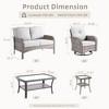 XIZZI Outdoor Patio Swivel Chair Conversation Set, 3/5/7/8 Piece Sofa Sets w/ Side Table, 360° Swivel Seats & Optional Coffee Table/Loveseat - 3 of 4