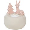 Northlight Reindeer and Christmas Tree Tea Light Candle Holder - 4.5" - Pink - 3 of 4