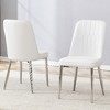 Lyngins Modern Armless Dining Chair Set of 4, PU Leather Kitchen Chair with Thickened Cushion, Living Room Chair with Golden Metal Legs - 2 of 4