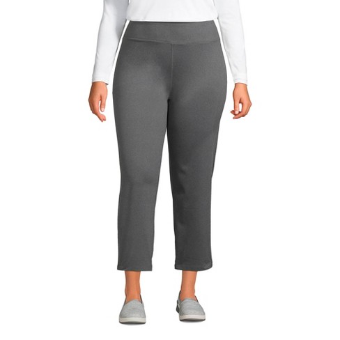 Lands' End Women's Plus Size Active Crop Yoga Pants - 3x - Slate