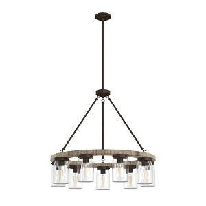 Hunter, 31", Devon Park, Chandelier, Onyx Bengal Finish - 9-Light Rustic Farmhouse Design for Indoor Spaces - 1 of 1