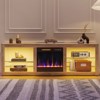 Bestier 63” Fireplace TV Stand for TVs up to 70", LED Gaming Entertainment Center TV Console with 18" Fireplace & Storage Shelves for Living Room - 2 of 4