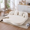 ORRD Foldable Sofa Bed 70 Inch, 4 Pillows Boneless Couch for Small Space, Sleeper for Living Room, Apartment, Guest Room，White - 2 of 4