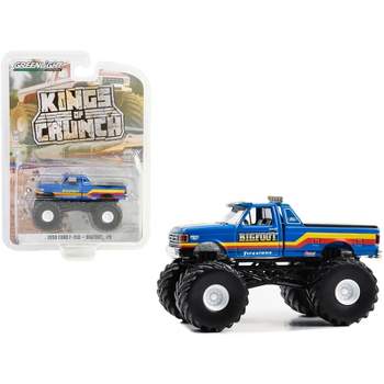 1990 Ford F-350 Monster Truck Blue w/Red and Yellow Stripes "Bigfoot #9" "Kings of Crunch" 1/64 Diecast Model Car by Greenlight