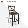 Outdoor Bar Stools Set of 2, 26 Inch All Weather HDPS Patio Counter Height Barstools with Back & Footrest, Aluminum Bar Stool Chairs - 2 of 4