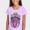 Girls' Marvel Black Panther Short Sleeve Graphic T-Shirt - Purple - 2 of 3