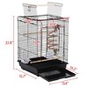 Yaheetech Open Top Bird Cage for Small Birds Canary Parakeet Cockatiel Budgie, Small Parrot Cage Travel Cage w/Open Play Top, Black - 3 of 4
