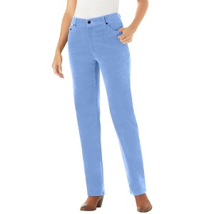 Woman Within Plus Size Corduroy Straight Leg Stretch Pant - 1 of 4