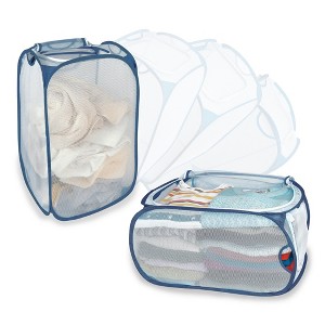 Deluxe Mesh Pop Up Square Laundry Hamper - 1 of 4