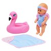DREAM COLLECTION 10" Bath Time Baby Doll with Flamingo, Pink - 3 of 4