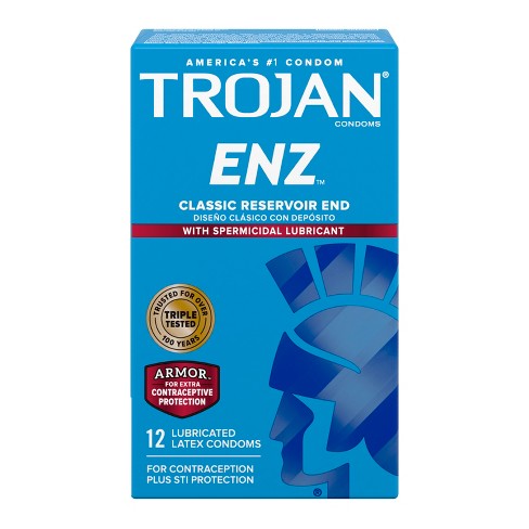 Trojan Enz Armor Spermicidal Lubricated Latex Condoms - 12ct : Target