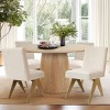 Set of 4 Upholstered Dining Chairs, Modern Solid Wood Kitchen Chairs with Linen Fabric, Mid-Century Accent Chairs for Dining Room-Maison Boucle - 3 of 4