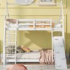 Twin Over Queen Size Bunk Bed, Wooden House Shape Bunk Bed Frame With Climbing Nets And Climbing Ramp For Boys Girls Teens - 2 of 4