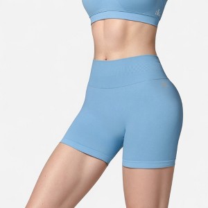 Anna-Kaci Active Women's High Waist Seamless Biker Shorts with Ribbed Waistband and Body-Hugging Fit - 1 of 4
