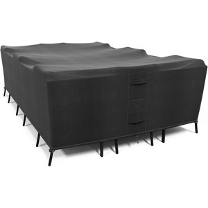 KHOMO GEAR Patio Table & Chair Set Cover - Durable and Water Resistant Outdoor Furniture Cover - Black - Medium - 1 of 4