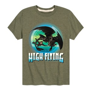 Boys' - How to Train Your Dragon - Hiccup Toothless High Flying Short Sleeve Graphic T-Shirt - 1 of 3