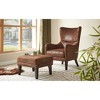 Polyester Hi-Back Lounge Chair with Matching Ottoman, Tufted Back and Nailhead Trim - 3 of 4