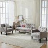 TYBOATLE Velvet Loveseat Sofa Set, 3-Piece Tufted Couch with 2 USB & Cup Holders, Small Space Furniture for Apartment, Office, Bedroom - 3 of 4