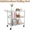 Heavy Duty Utility Cart with Handle, Utility Rolling Cart Food Storage Trolley with Adjustable Shelves, Easy Assembly, 360 Swivel Wheels - 4 of 4