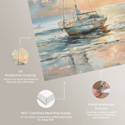 Sunset Sailboat on Canvas Wall Art, 16" x 24", Gallery Wrapped