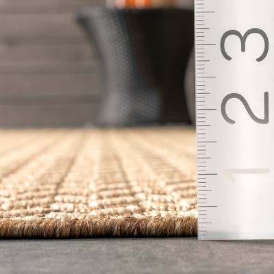 Camryn Brown Herringbone Synthetic Indoor/Outdoor Rug