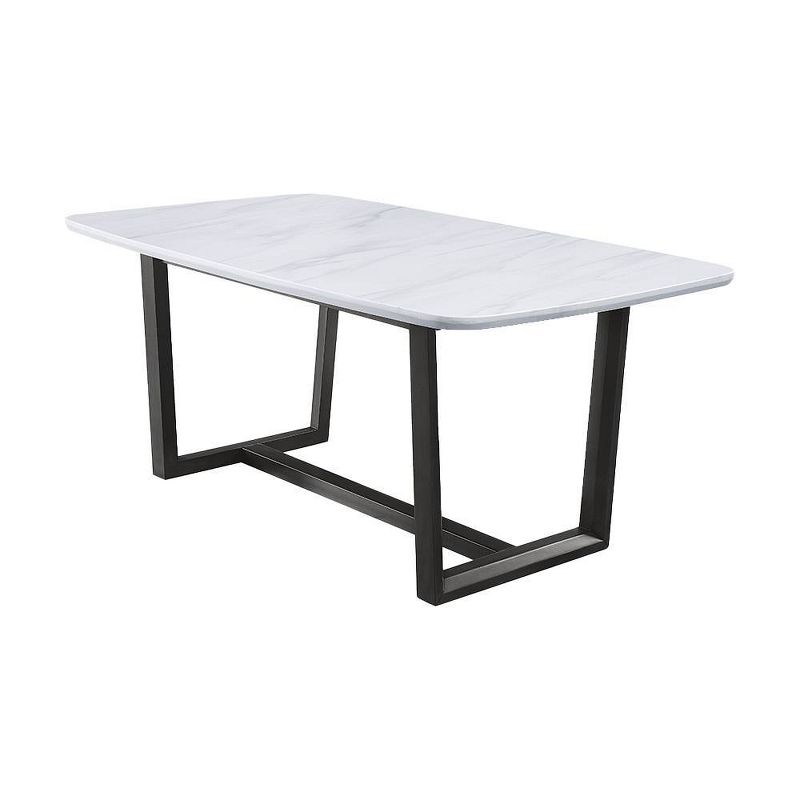 72&#34; Madan Dining Table - Marble/Weathered Gray Finish - Acme Furniture, 4 of 8